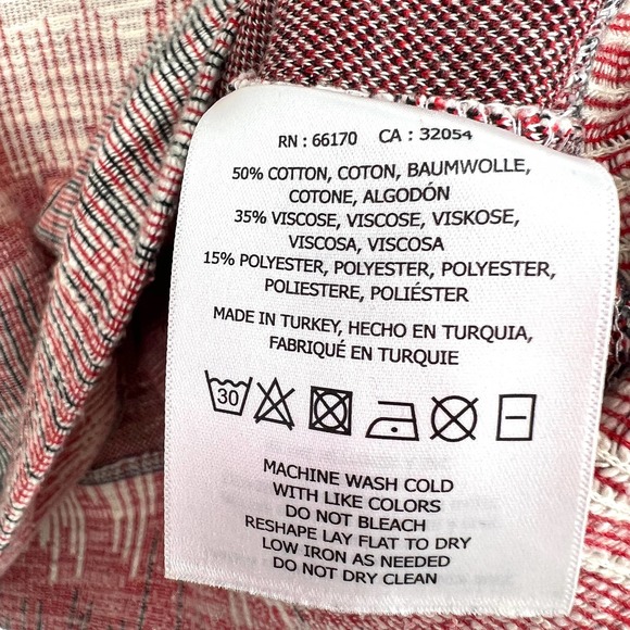 Anthropology Womens Size XS Red Sweatshirt Fall Winter Blouse Shirt Top Cozy - Picture 7 of 8